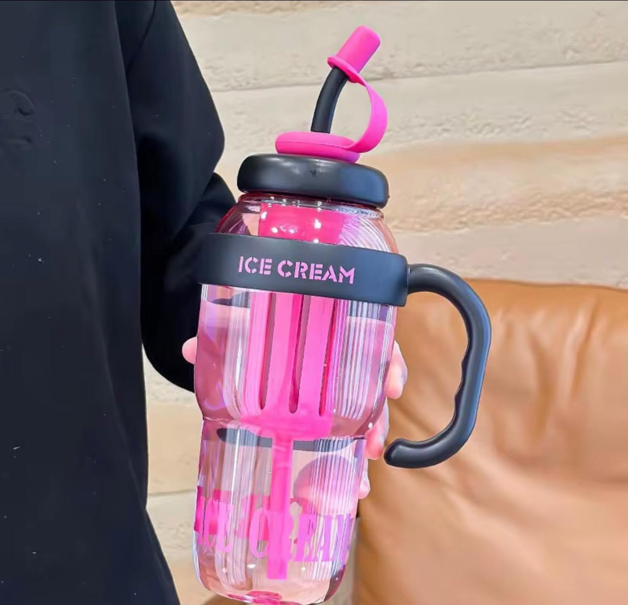 OFFER!! Large 1300ml plastic water bottle with leakproof straw cute portable drink cup