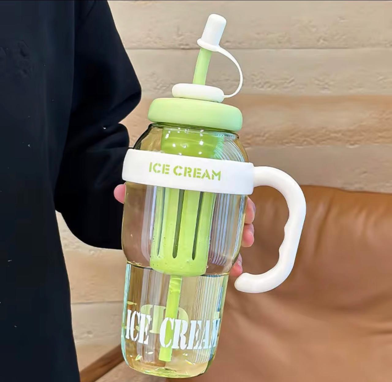 OFFER!! Large 1300ml plastic water bottle with leakproof straw cute portable drink cup