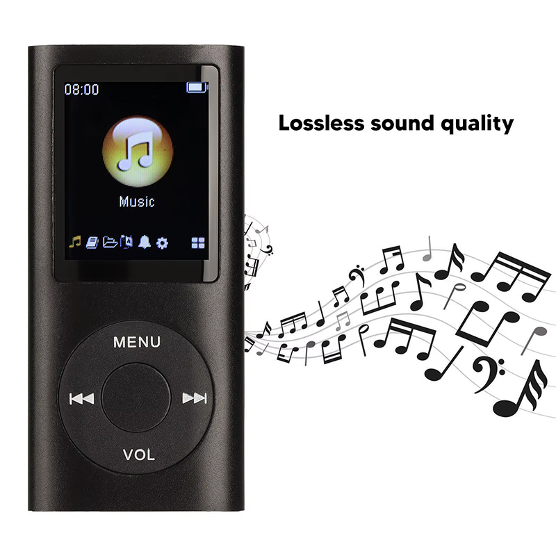 3PCS【MP4 Player+16GB Memory Card+Wired Earphones】Classic 4th Gen MP3 MP4 Player 1.8 Inch HD Display Portable Music Video Player E-Book Student Walkman Includes a 16GB Memory Card — Large Capacity