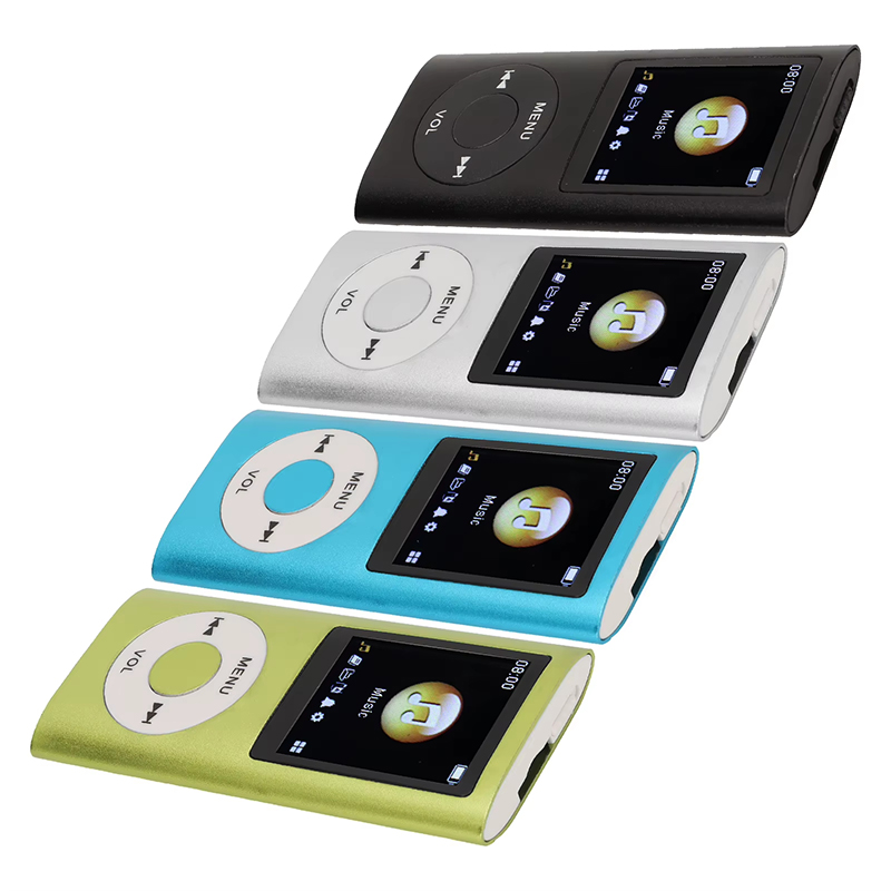 3PCS【MP4 Player+16GB Memory Card+Wired Earphones】Classic 4th Gen MP3 MP4 Player 1.8 Inch HD Display Portable Music Video Player E-Book Student Walkman Includes a 16GB Memory Card — Large Capacity