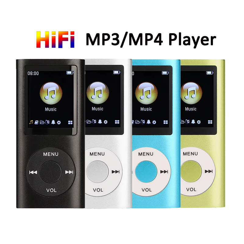 3PCS【MP4 Player+16GB Memory Card+Wired Earphones】Classic 4th Gen MP3 MP4 Player 1.8 Inch HD Display Portable Music Video Player E-Book Student Walkman Includes a 16GB Memory Card — Large Capacity
