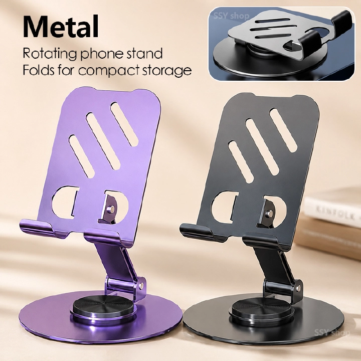 Universal Desktop Mobile Phone Holder Stand For Phone/Pad/Tablet Metal Desktop Mobile Phone Holder Aluminum Alloy Folding Mobile Phone Holder Live Broadcast/TV Series Mobile Accessories Tripods Mounts