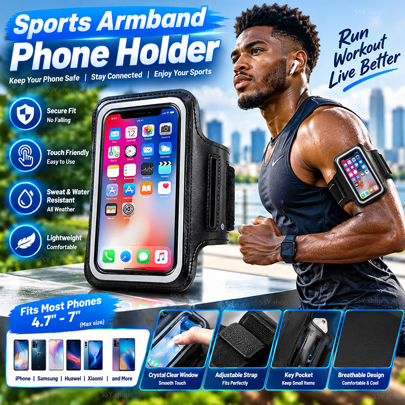 Universal 7 Inch Sports Running Armband Phone Bag Waterproof Fitness Gym Cycling Mobile Phone Holder Sling Handbag For All Smartphones Cases & Covers