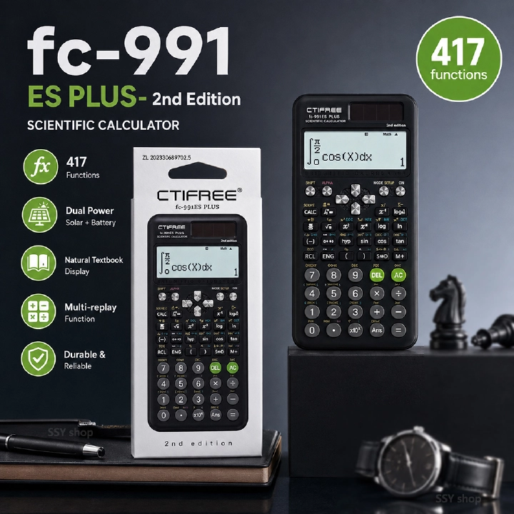 417 Functions Advanced Scientific Calculator Complex Number Equation Solver Portable Handheld Multifunctional Calculators Student School Office Math Calculating Tool FC-991ES Plus-2nd