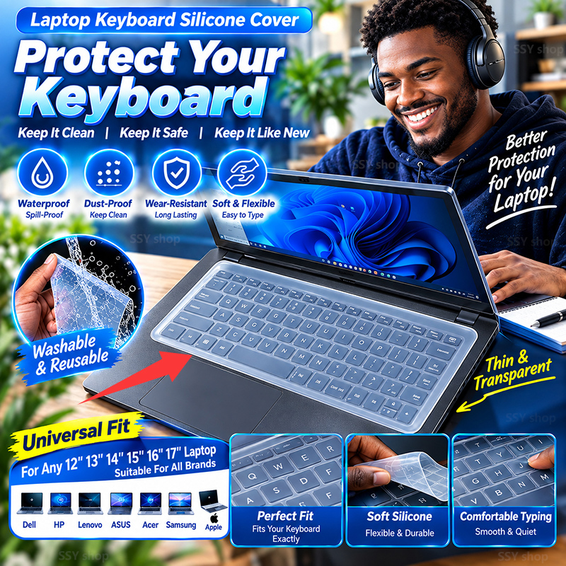 Keyboard Skins Protector/Silicone Cover/Dust-Proof Film/Waterproof Film/High Quality 【 For Any 12" 13" 14" 15" 16" 17"Laptop keyboard，Suitable For All Brands】Computer&Peripherals Keyboards Accessories