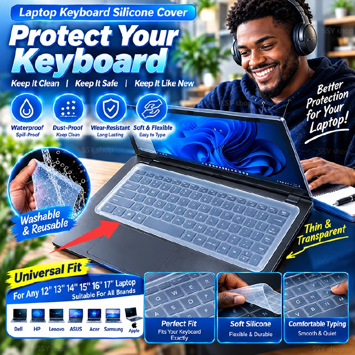 Keyboard Skins Protector/Silicone Cover/Dust-Proof Film/Waterproof Film/High Quality 【 For Any 12" 13" 14" 15" 16" 17"Laptop keyboard，Suitable For All Brands】Computer&Peripherals Keyboards Accessories