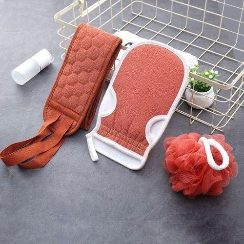 3pcs/set Body Cleaning Washcloth Bath Brush Home Bath Shower Ball Back Scrubber Set Exfoliating Skin Towel Bathr