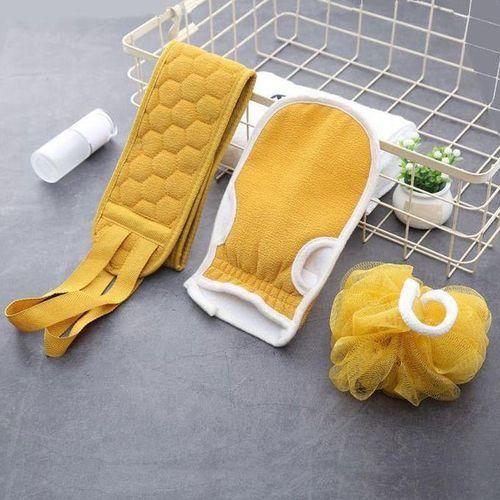 3pcs/set Body Cleaning Washcloth Bath Brush Home Bath Shower Ball Back Scrubber Set Exfoliating Skin Towel Bathr