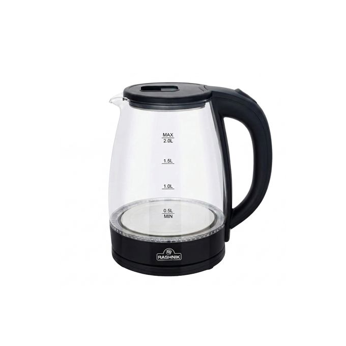 Glass Cordless Kettle 2 Liters -Black.Large Capacity Electric Water Kettle Household Hot Water Boiler with Automatic Shut Off Convenient Detachable Base for Tea Kitchen Kettle UK Plug