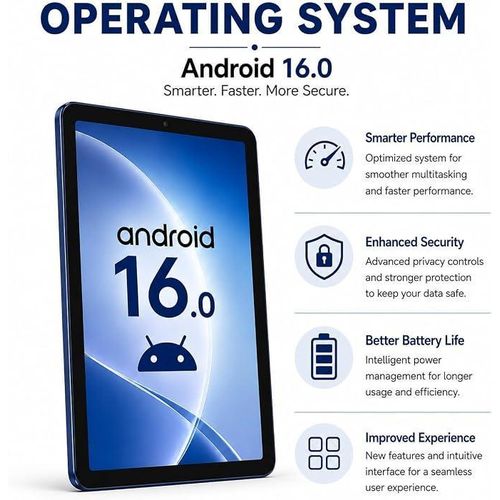 Modio M135 8 Inch Android 16.0 Tablet, 8GB RAM 512GB Storage, 5000mAh Battery, 20MP Rear Camera, 8MP Front Camera, IPS HD Display, Dual SIM, Wi-Fi, Keyboard, Mouse & Stylus Included (Blue)