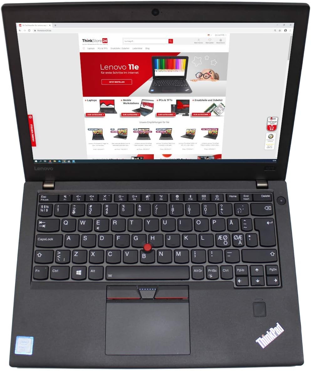 Refurished laptop anti-glare scree Lenovo ThinkPad X270 with a 7th Gen Core i5 8GB RAM and 256GB SSD is a compact durable 12.5-inch business designed for portability and productivity computer