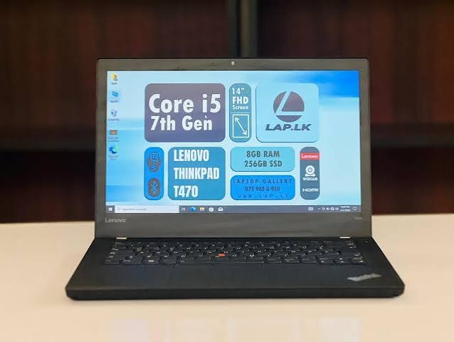 LENOVO ThinkPad T470 7th gen Intel Core i5 14 inch screen 8GB Ram 256GB Rom SSD anti-glare screen dependable durable business-class laptop with Power Bridge