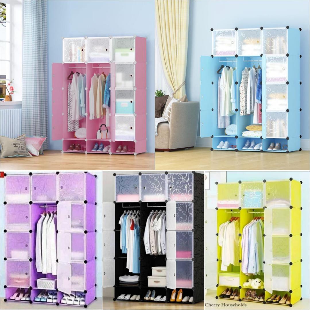 Portable 4-Column Plastic Wardrobe Keep your clothes well organized with the Portable 4-Column Plastic Wardrobe, a spacious and modern storage solution designed for homes with limited space. With mult