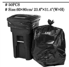 50PCS/SET BLACK LARGE SIZE GARBAGE BAGS GALLON TRASH BAGS HEAVY DUTY | 50 COUNT | 50-60 GALLON | LARGE BLACK GARBAGE BAGS