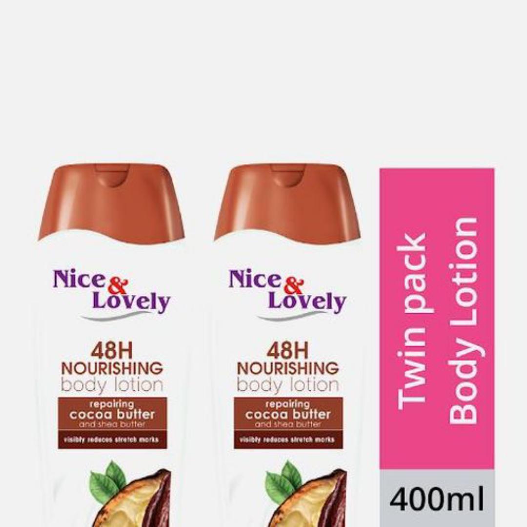 Nice & Lovely Cocoa Butter 400ml lotion (Twin Pack)