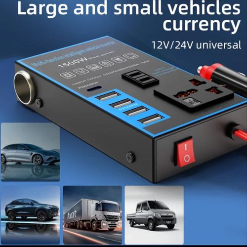 1500W Car Power 12V 24V To 220V Mobile Phone USB Charging Socket Auto Charger Converter Adapter