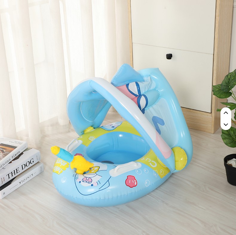 Kids Swimming Float Ring with Canopy PVC Inflatable – Baby Pool Floater, Sunshade Cover, Safe Comfortable Seat, Durable Leak-Proof Design, Fun Water Play Toy for Children, On OfferHot Selling
