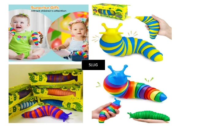 Articulated Slug Fidget Toy – 3D Printed Sensory Stress Relief Toy with Flexible Clickable Joints for Focus, Anxiety Relief and Hand Exercise for Kids and Adults