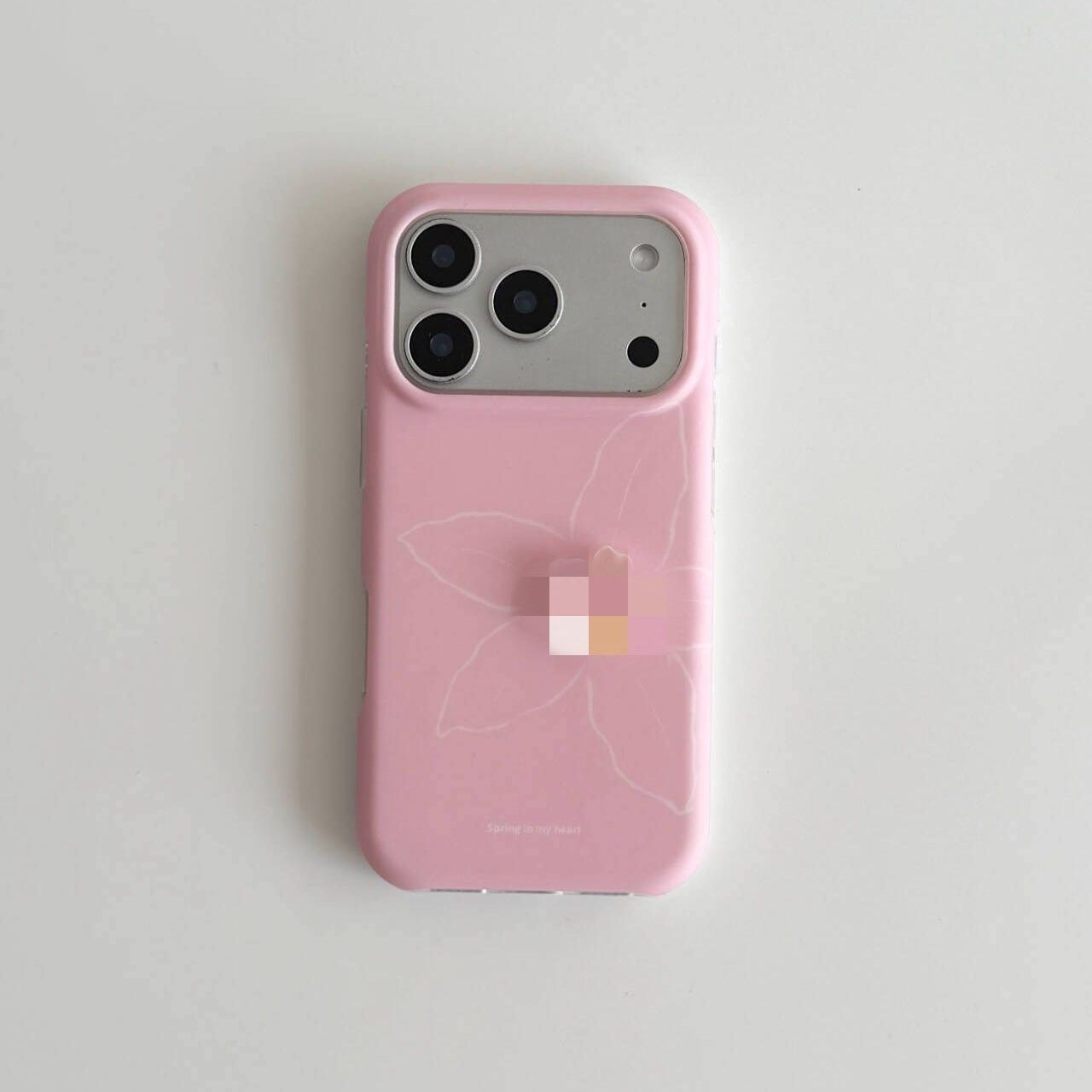 3D soft pink floral design for iPhone 17 Pro/16/15/14/13/12/11, cute and simple matte case