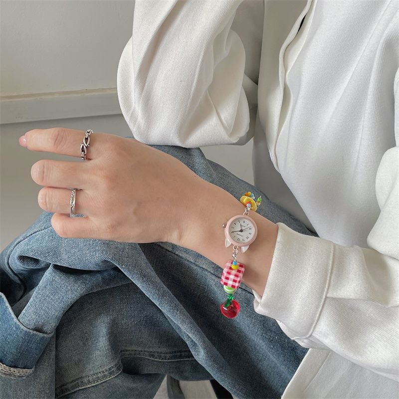 Candy-colored jelly soft girl, with an ins style, high appearance standards, student watch, female high school student, simple and fashionable, cute and adorable girl