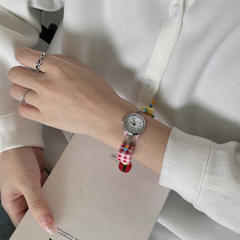 Candy-colored jelly soft girl, with an ins style, high appearance standards, student watch, female high school student, simple and fashionable, cute and adorable girl