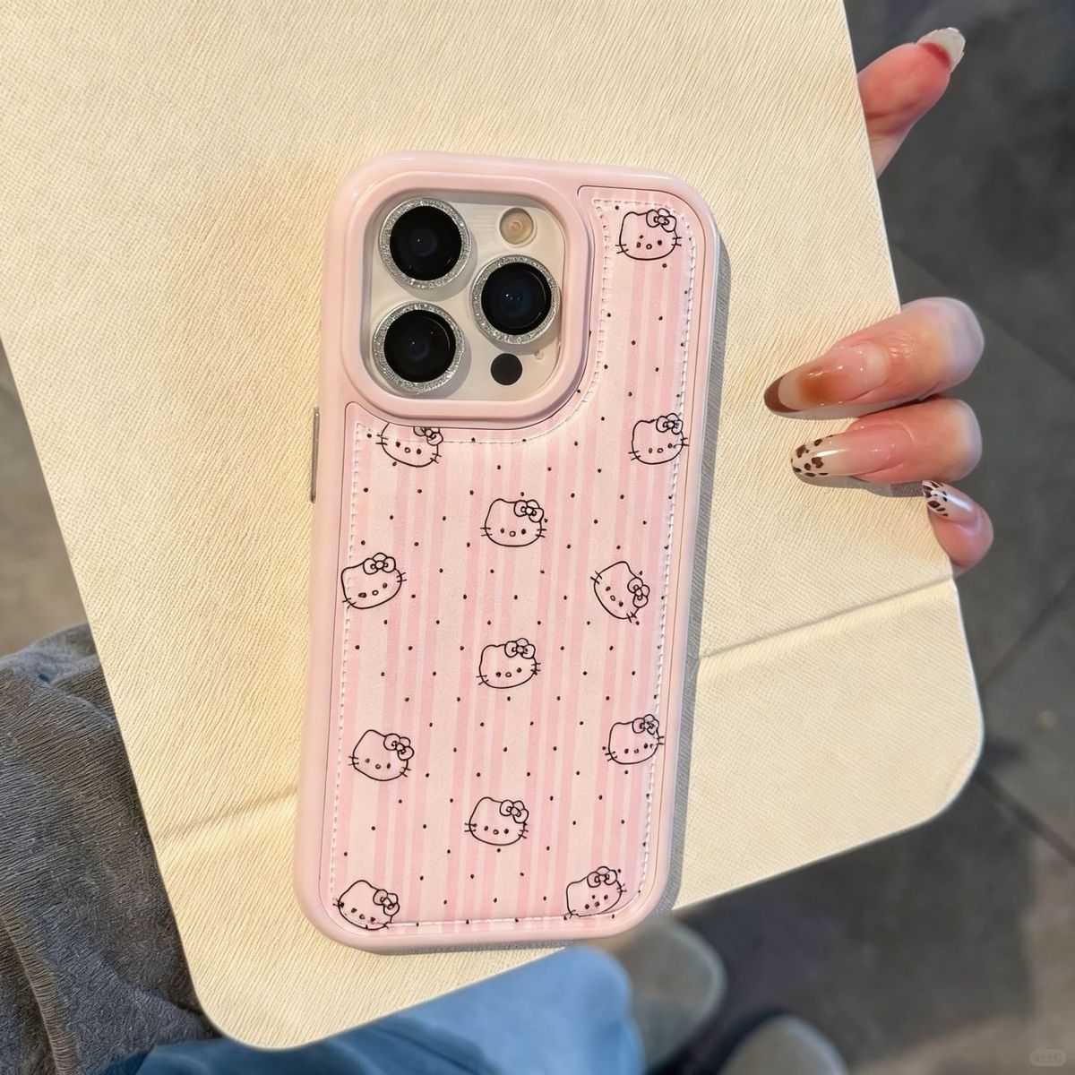 Fits Apple iPhone 17 Pro, leather phone case for iPhone 15, large hole, compatible with iPhone 16/14 Pro Max, bulge-proof