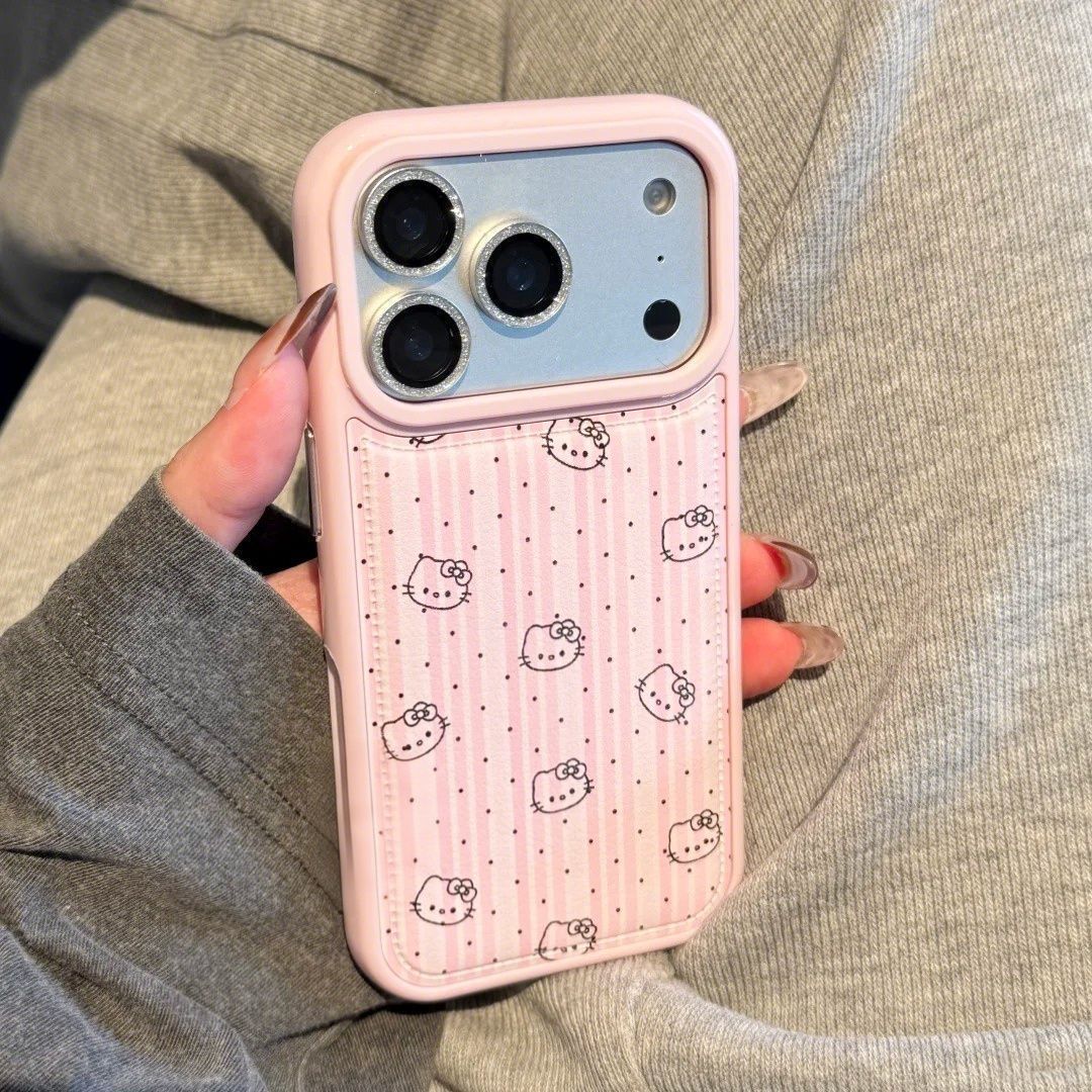 Fits Apple iPhone 17 Pro, leather phone case for iPhone 15, large hole, compatible with iPhone 16/14 Pro Max, bulge-proof