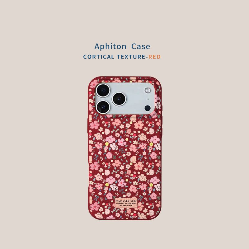 Full-screen red flowers are suitable for iPhone 17 Pro Max phone cases, iPhone 16 leather texture 14/15 minimalist 12 Pro cases.