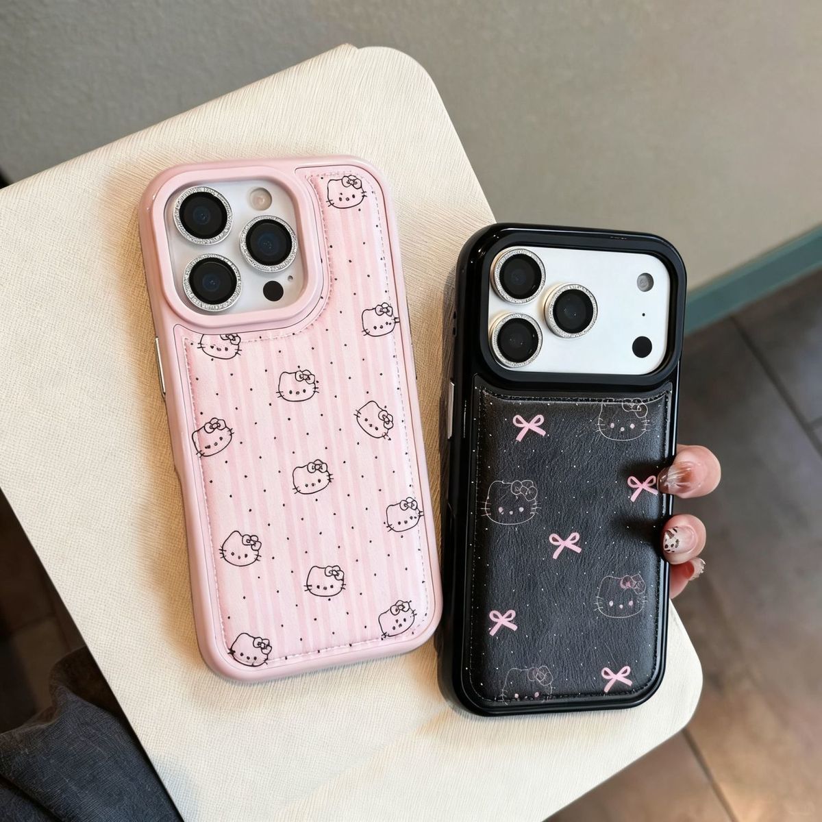 Fits Apple iPhone 17 Pro, leather phone case for iPhone 15, large hole, compatible with iPhone 16/14 Pro Max, bulge-proof