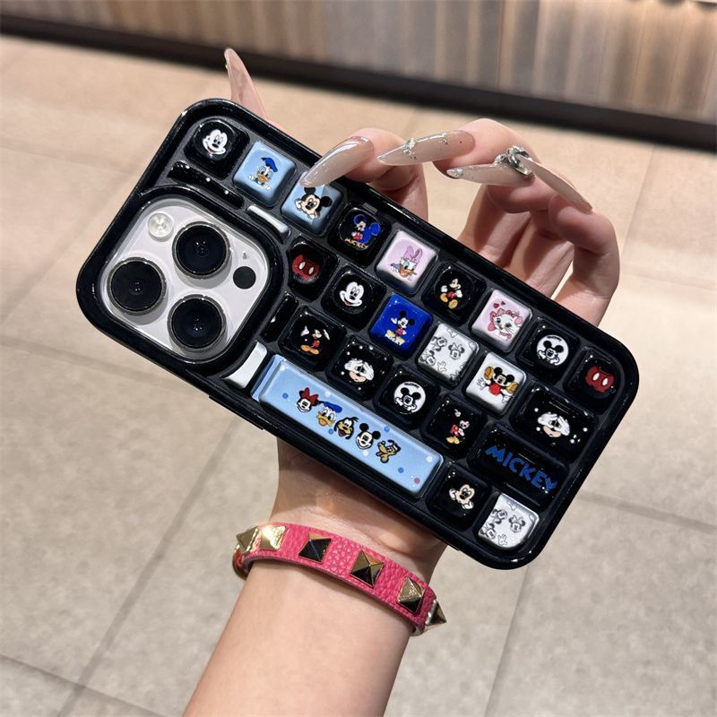 Cute 3D Keyboard Case for iPhone 16 Pro Max, 15, 14, 13, 12, 11 – Shockproof and Creative Design