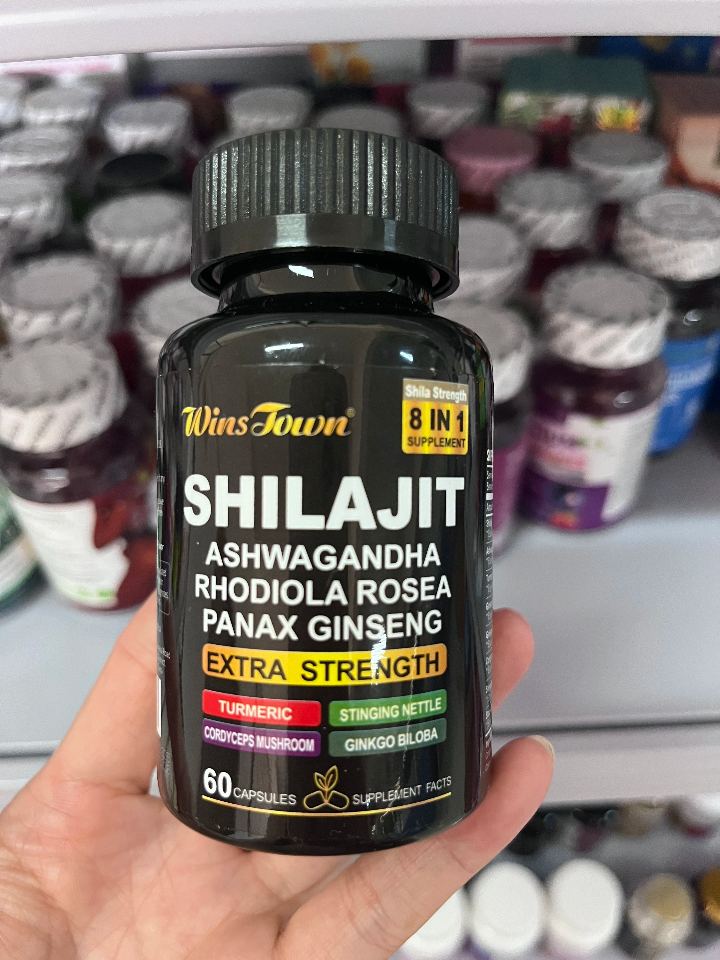 Shilajit Extract Capsule Ayurveda Humic Fulvic Acid and Trace Support 85 Minerals Shilajit Capsules Shilajit 8-in-1 Supplement with Ashwagandha, Rhodiola Rosea & Panax Ginseng - Strength & Energy