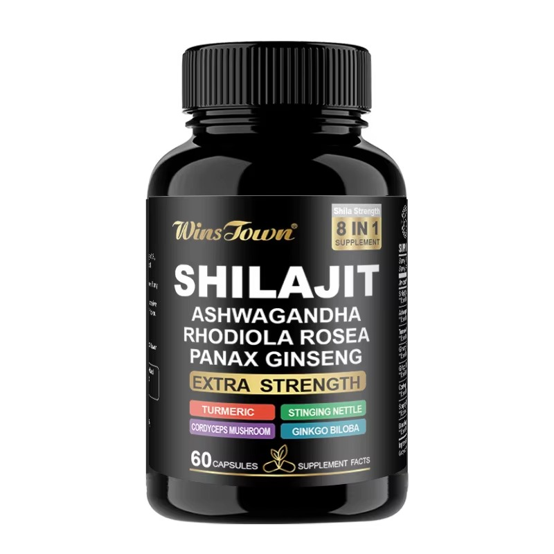Shilajit Extract Capsule Ayurveda Humic Fulvic Acid and Trace Support 85 Minerals Shilajit Capsules Shilajit 8-in-1 Supplement with Ashwagandha, Rhodiola Rosea & Panax Ginseng - Strength & Energy