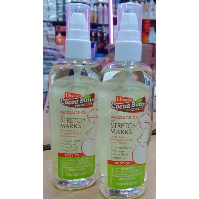 Disaar Cocoa Butter Massage Oil for Stretch Mark Remover Skin Firming Clears Stretch Marks-120ml