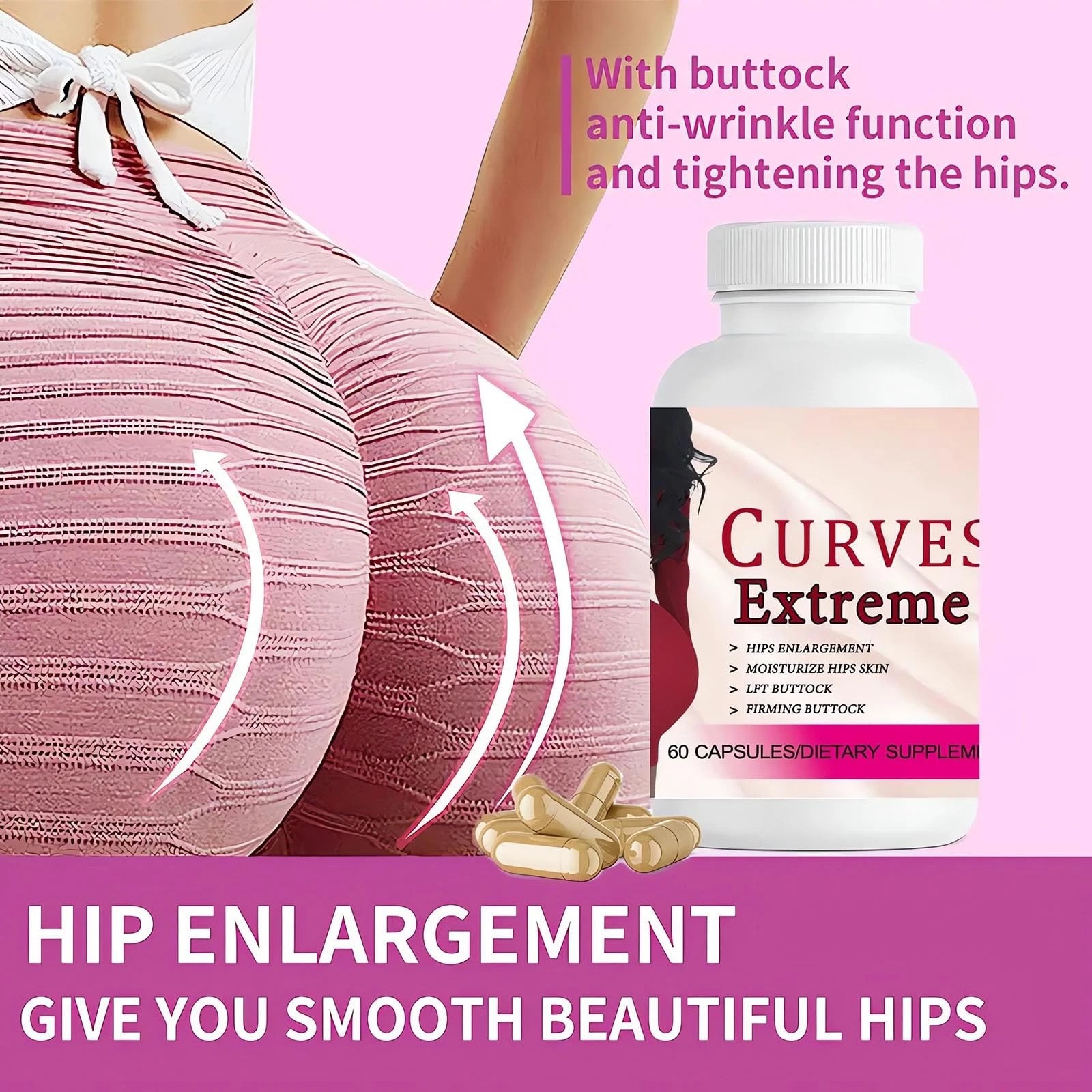 Extreme Curve Big Butt Enlargement Pills ; Buttock Enhancement; Butt And Hip Enlargement Firming Maca Capsule