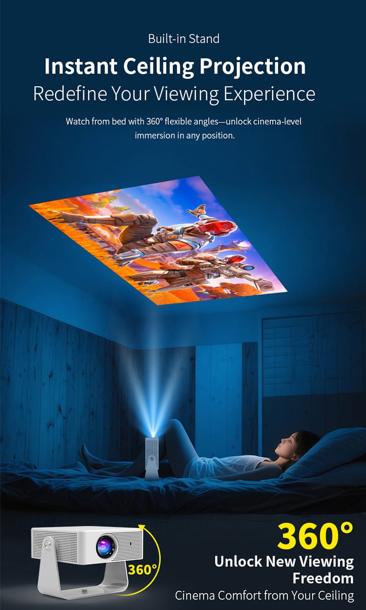 Android projector portable 4k automatic android 11 LCD mini portable WIFI projector HD super bright portable projector with youtube netflix and smart apps