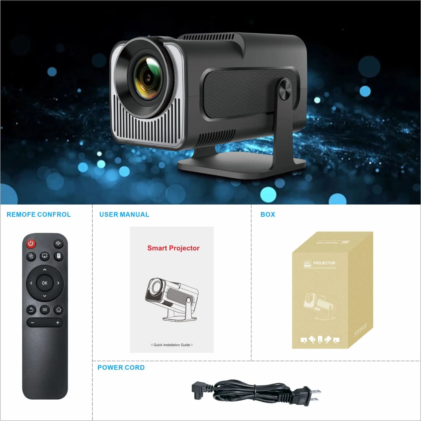 Android projector with wifi and youtube connection short throw LED Android 11 300 ANSI 4k hd resolution hy320 projectors portable mini projector1080p resolution hot sale projectors