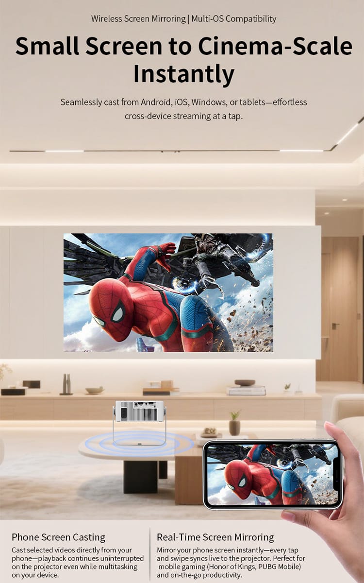 Android projector portable 4k automatic android 11 LCD mini portable WIFI projector HD super bright portable projector with youtube netflix and smart apps