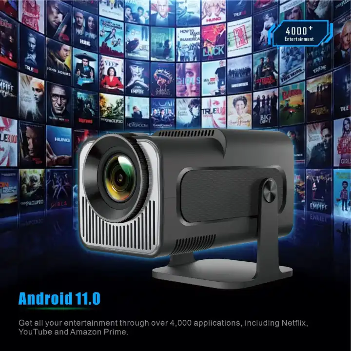 Hy320 projector mini 4k android projectors with youtube and wifi  portable home theater projector with android 11 smart projectors