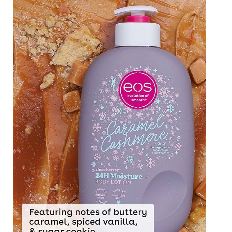 Eos Shea Better Caramel Cashmere Body Lotion 473ml 24 Hour Moisture Shea Butter Lotion With 7 Nourishing Oils Lightweight Non Greasy Hydrating Soft Smooth Skin Warm Caramel Vanilla Scent