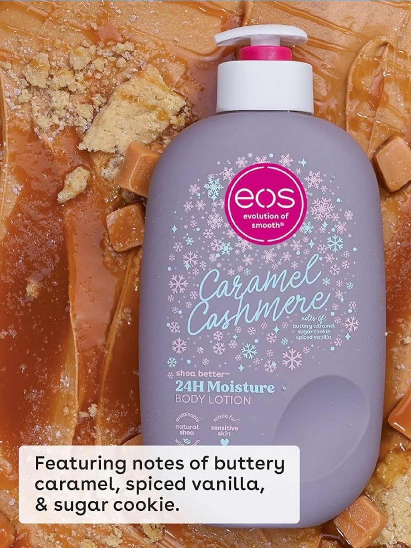 Eos Shea Better Caramel Cashmere Body Lotion 473ml 24 Hour Moisture Shea Butter Lotion With 7 Nourishing Oils Lightweight Non Greasy Hydrating Soft Smooth Skin Warm Caramel Vanilla Scent
