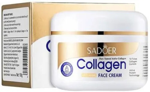 SADOER Collagen Face Cream 100g Anti Aging Moisturizing Face Cream Wrinkle Remover Dark Spot Corrector Skin Brightening Whitening Cream Hydrating Firming Nourishing Facial Skincare for Women Men