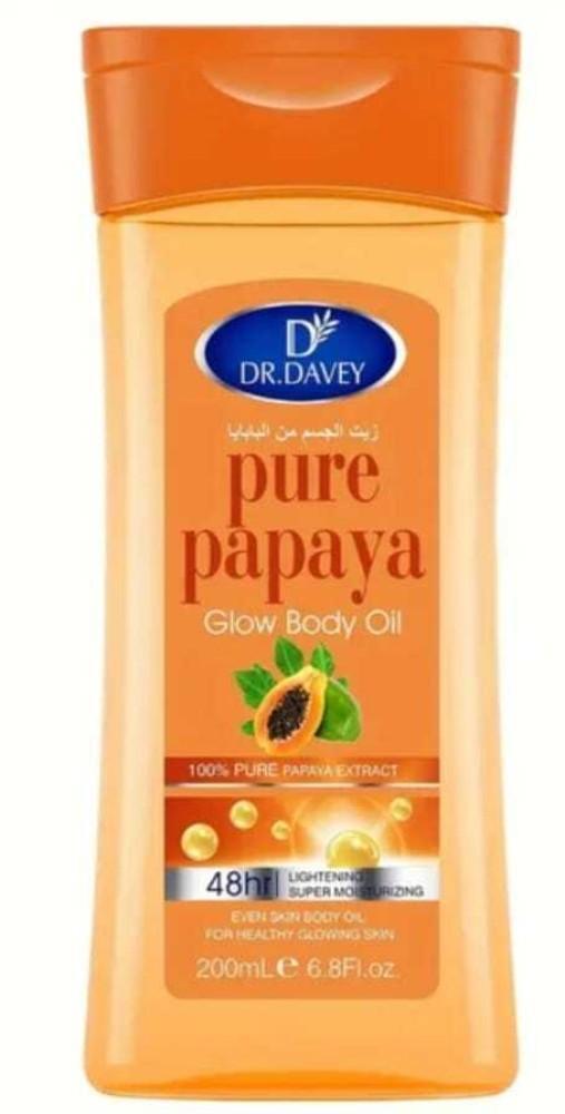 Dr Davey Papaya Glow Body Oil 1000ml Whitening Moisturizing Skin Brightening Anti Aging Nourishing Body Oil With Papaya Extract For Glowing Smooth Even Tone Soft Healthy Radiant Skin