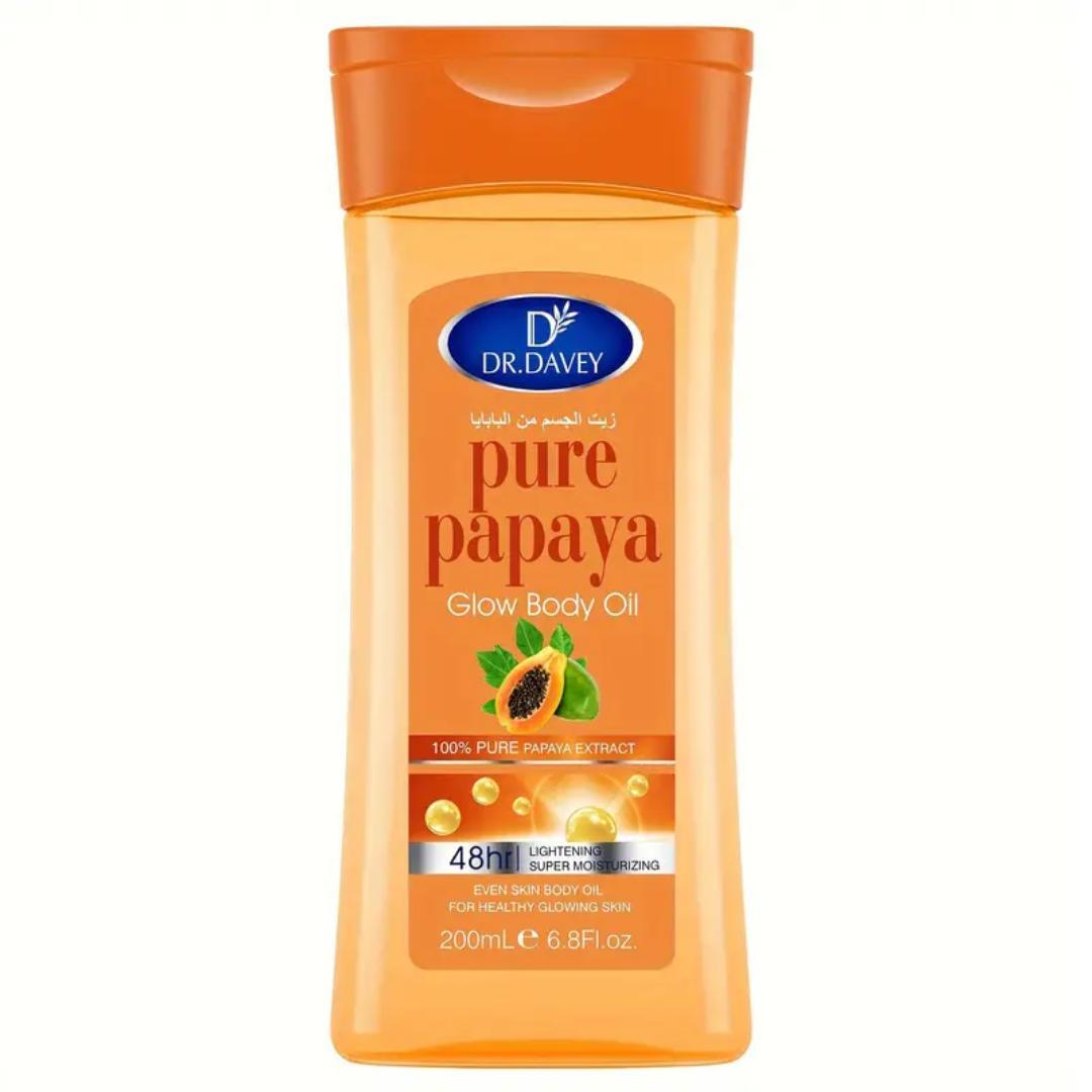 Dr Davey Papaya Glow Body Oil 1000ml Whitening Moisturizing Skin Brightening Anti Aging Nourishing Body Oil With Papaya Extract For Glowing Smooth Even Tone Soft Healthy Radiant Skin