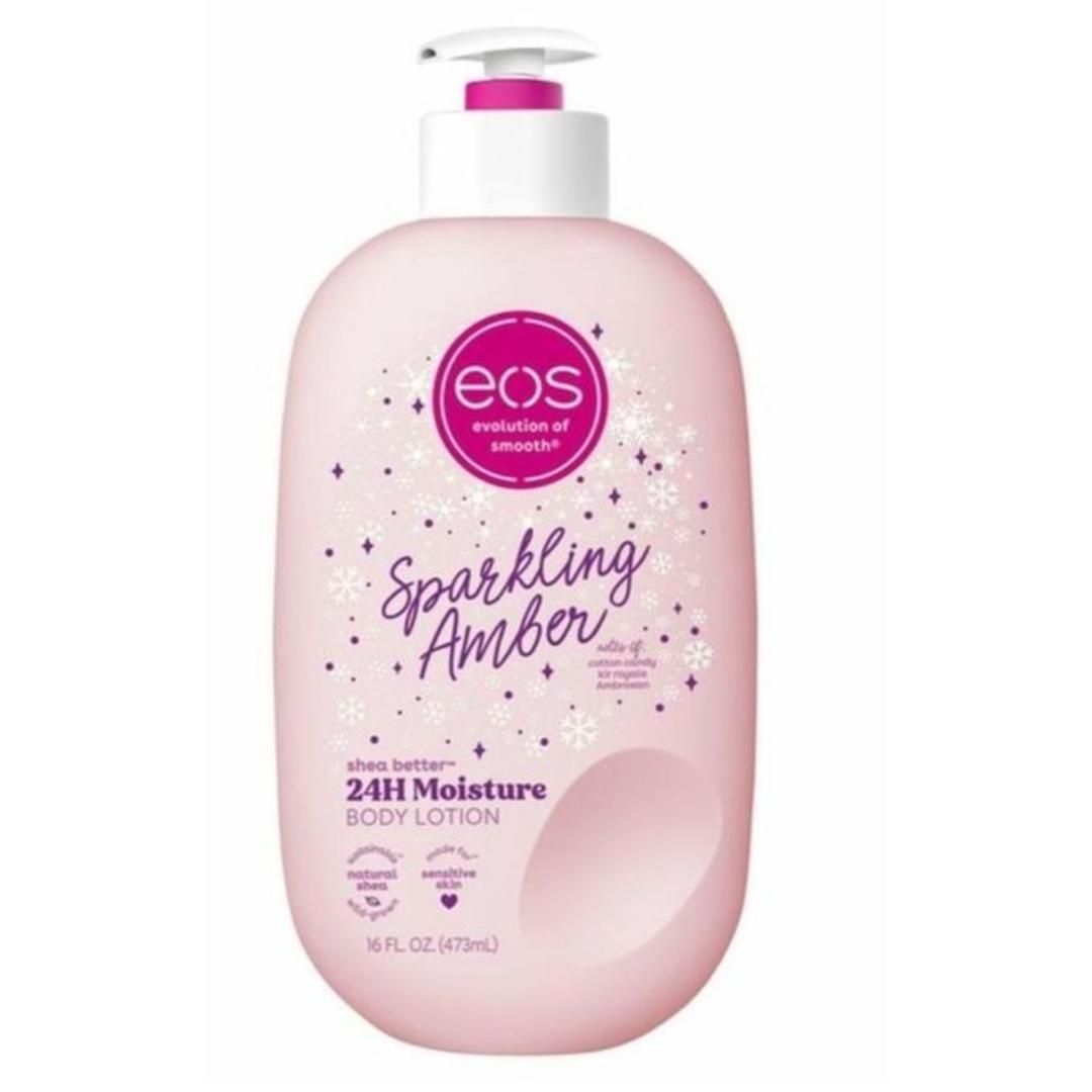 EOS Sparkling Amber Shea Better 24H Moisture Body Lotion 473ml

Treat your skin to luxurious everyday moisture with EOS Shea Better Sparkling Amber Body Lotion. This lightweight body lotion combines s