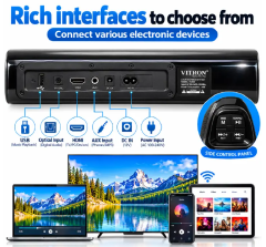 VITRON V535SB 5.1CH WIRED SOUNDBAR SYSTEM WITH SUBWOOFER,SATELLITE SPEAKERS 11500W PMPO