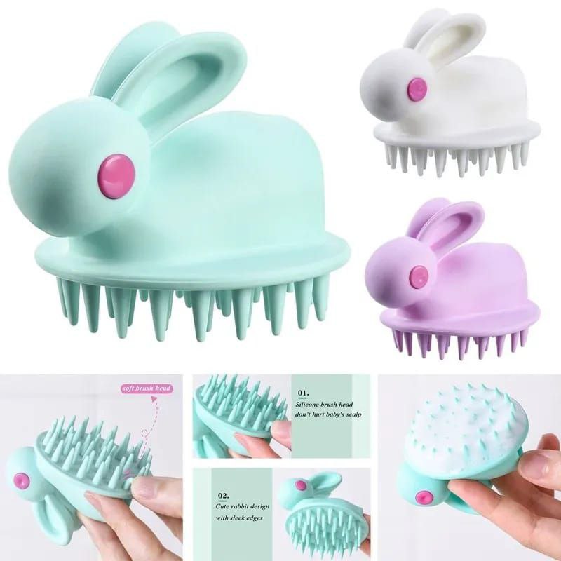 Rabbit-Shaped Bathing Brush | Soft Silicone Body Scrubber | Exfoliating Shower Brush | Gentle Bath Brush for Kids & Adults | Cute Bunny Design