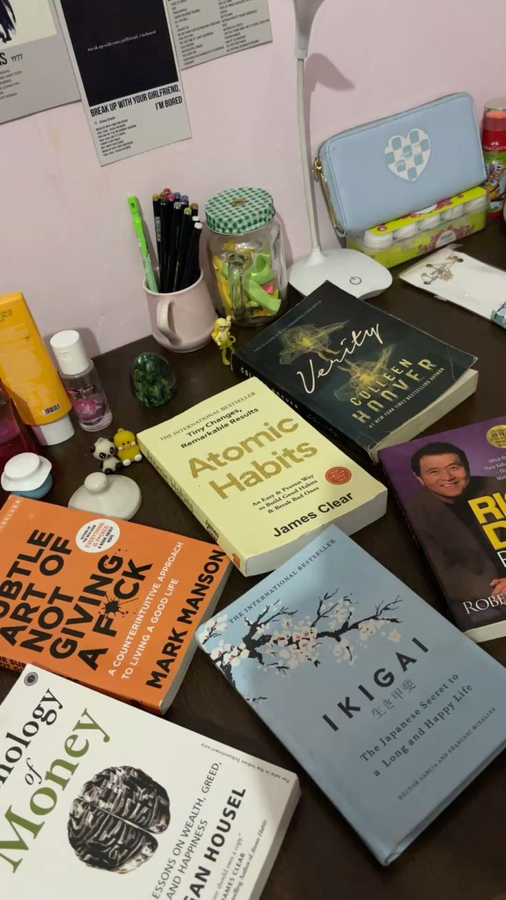1. The Subtle Art of Not Giving a F*ck by Mark Manson 2. Atomic Habits by James Clear 3. Verity by Colleen Hoover 4. Psychology of Money by Morgan Housel 5. Ikigai by Francesc  and Hector