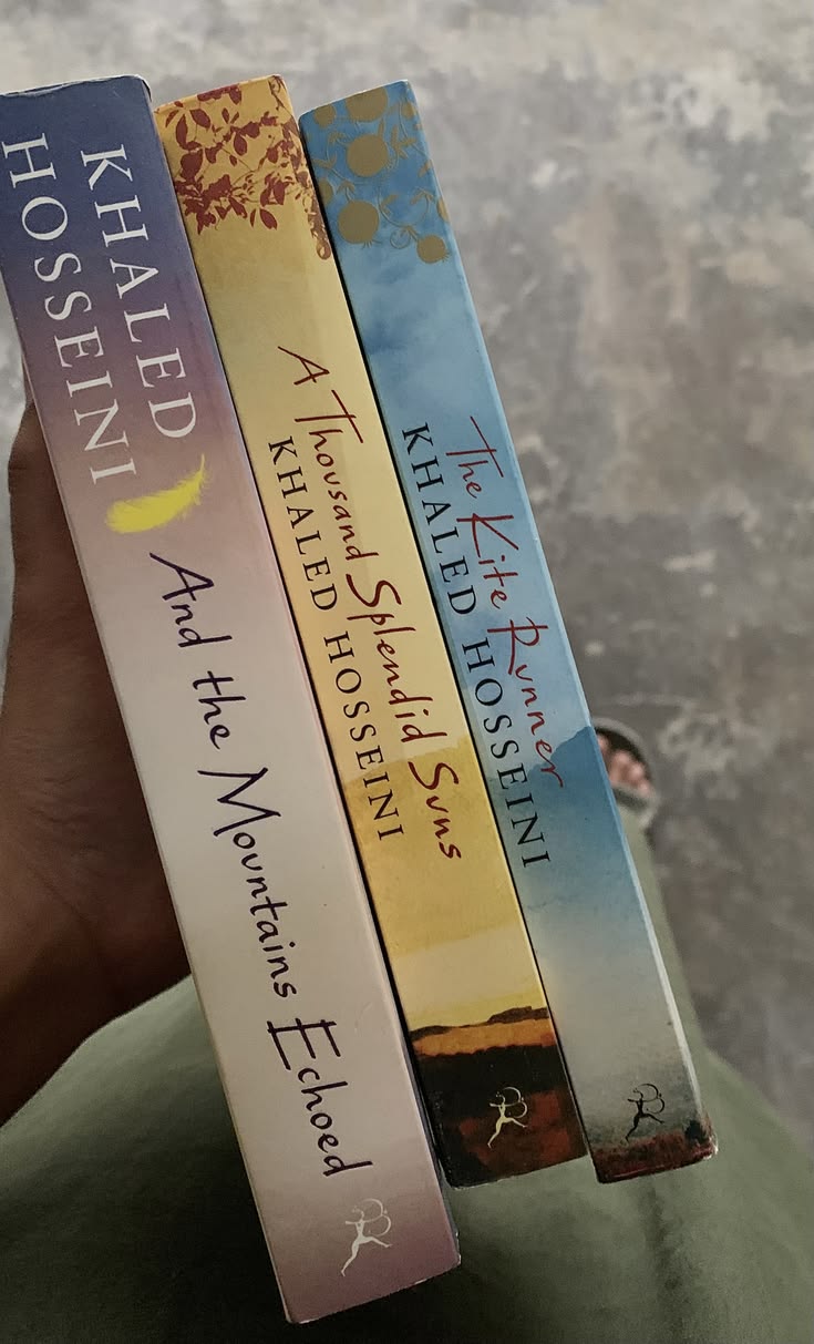 1. The Kite Runner 2. A Thousand Splendid Suns 3. And The Mountains Echoed by Khaled Hosseini