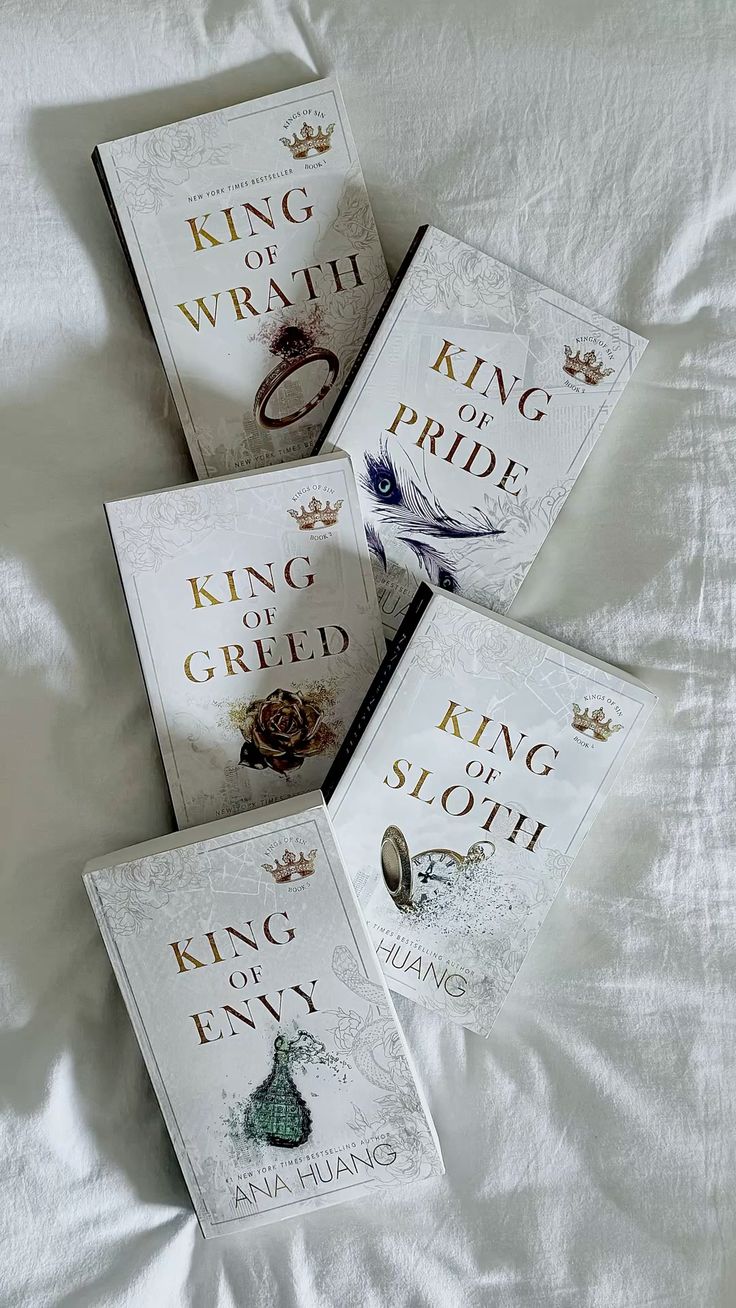 1. King of Wrath by Ana Huang 2. King of Pride by Ana Huang 3. King of Greed by Ana Huang 4. King of Sloth by Ana Huang 5. King of Envy by Ana Huang