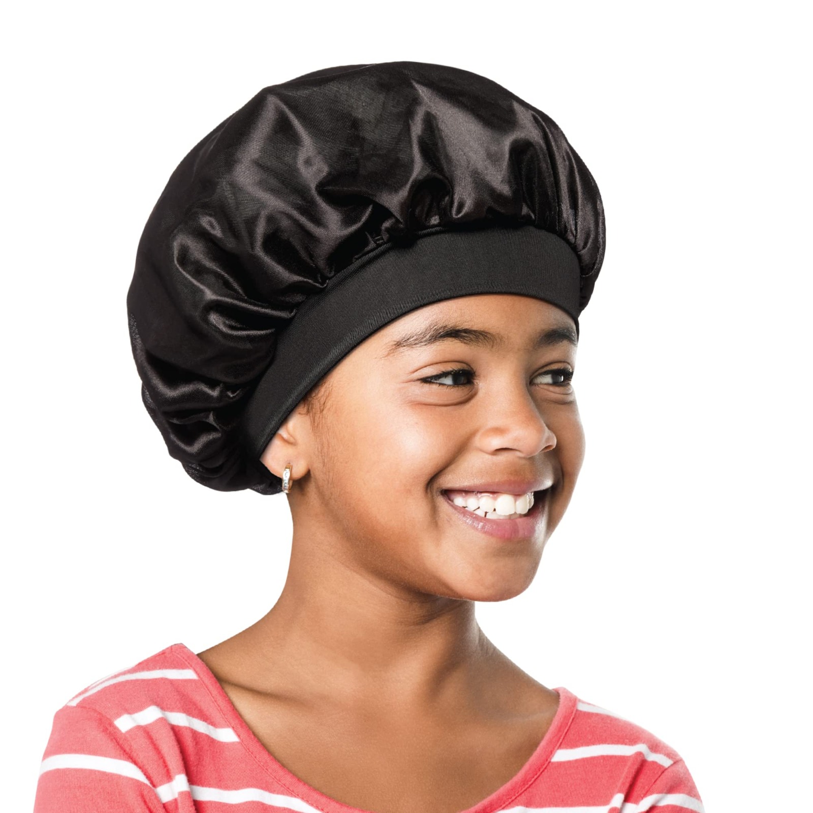 Satin Headscarf Hat Sleeping Bonnet Curly Hair Wrap Silk Cap Fashion Wide Soft Elastic Springy Band Head Scarf Headwear Pure Color Night Sleep Hat Nightcap Head Cover